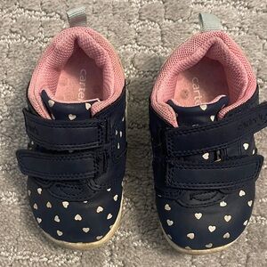 Carter's Navy and Pink Heart Sneakers